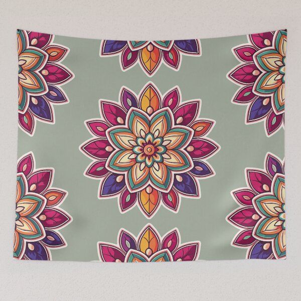 Item preview, Indian Floral Rangoli Design & Pattern designed and sold by Jollys-ArtShop.