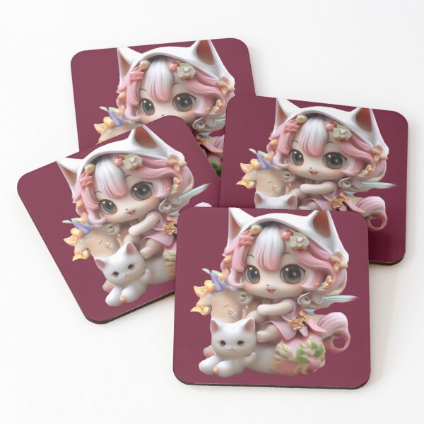 Item preview, Little girl with kitten playing with unicorn designed and sold by Laura Greco.