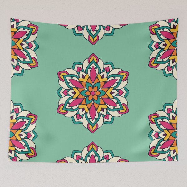 Item preview, Intricate Floral Indian Rangoli Design & Pattern designed and sold by Jollys-ArtShop.