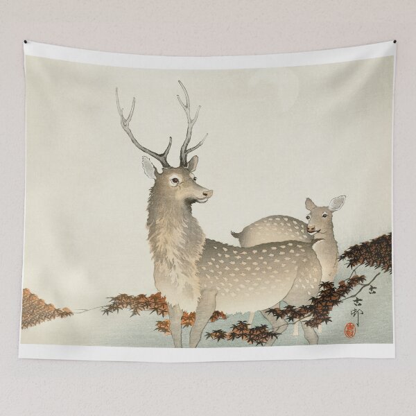 Item preview, "Silent Harmony: Two Deer in Their Habitat" designed and sold by Mahilis.