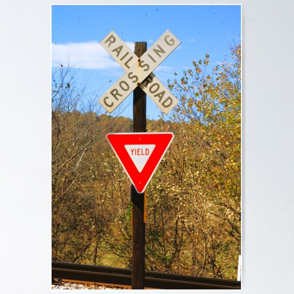 Bicycle & Pedestrian Crossing Ahead Road Signs Poster for Sale by  WHBPhotoArt