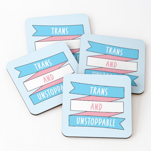 Item preview, Trans And Unstoppable Transgender Pride Banner Trans Positive Affirmations designed and sold by ArtliciousHUMAN.