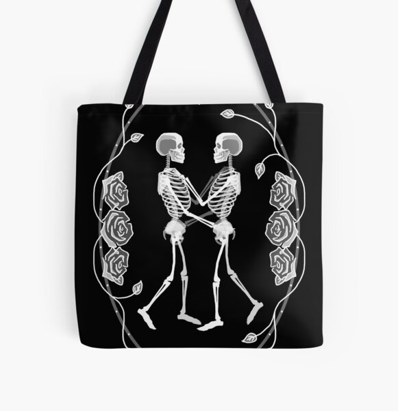 "Til Death Do Us Part" Skeleton Couple All Over Print Tote Bag