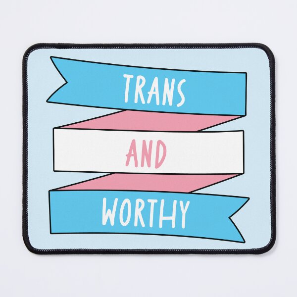 Item preview, Trans And Worthy Transgender Pride Banner Trans Positive Affirmations designed and sold by ArtliciousHUMAN.