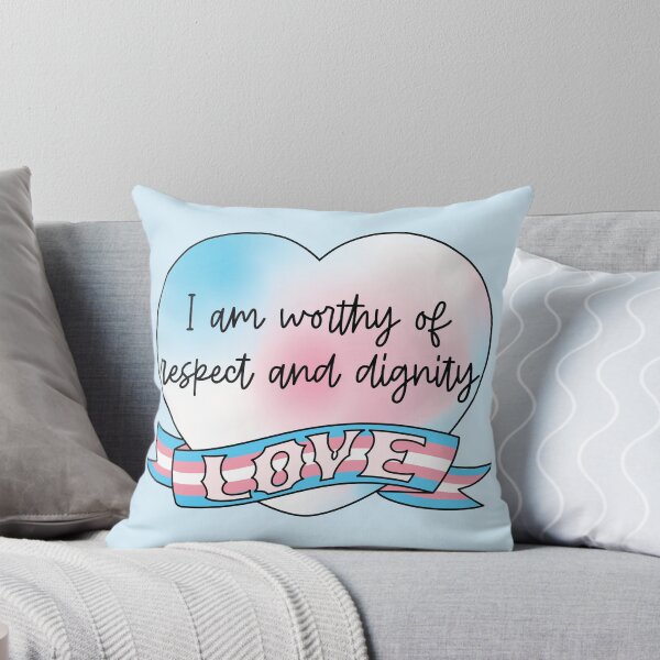 Item preview, I am worthy of respect and dignity Transgender Pride Banner Trans Positive Affirmations designed and sold by ArtliciousHUMAN.