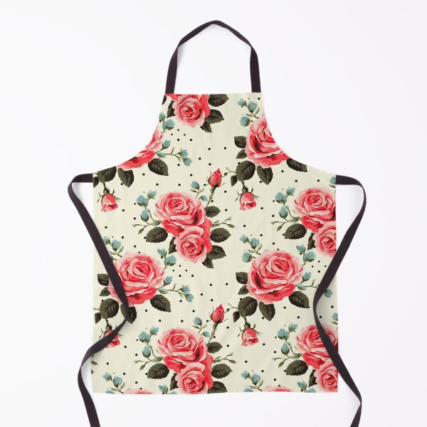 Item preview, Pink Roses Cream Polka Dots Floral Pattern designed and sold by ArtMeetsPizza.