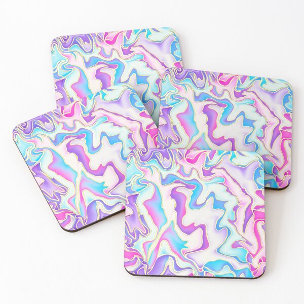 Item preview, Flowing Gold Lines Pattern with Pink Purple Cyan designed and sold by AloraDawnEve.