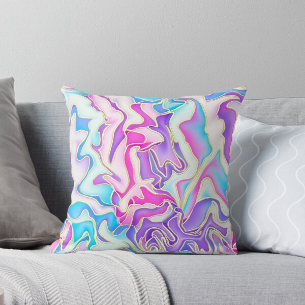 Item preview, Flowing Gold Lines Pattern with Pink Purple Cyan designed and sold by AloraDawnEve.