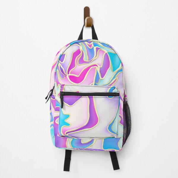 Item preview, Flowing Gold Lines Pattern with Pink Purple Cyan designed and sold by AloraDawnEve.