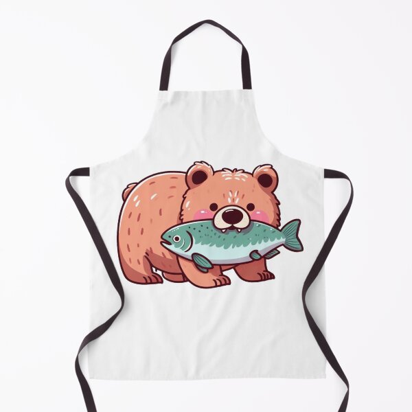 Item preview, Brown Bear Grazer with Salmon designed and sold by Carly Gough.