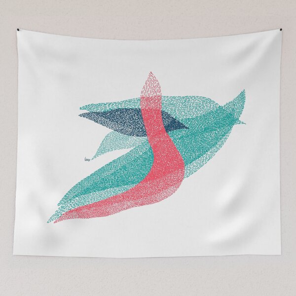 Item preview, Abstract (blue red turquoise / white background) designed and sold by MentaLee.