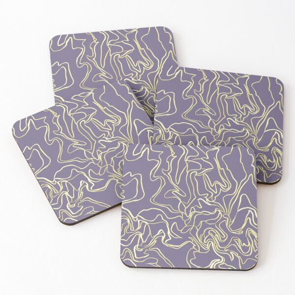 Item preview, Flowing Gold Lines Abstract Pattern with Purple designed and sold by AloraDawnEve.