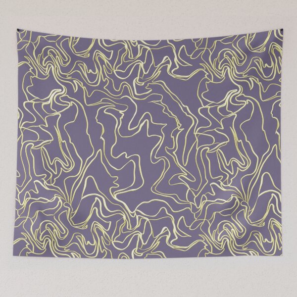 Item preview, Flowing Gold Lines Abstract Pattern with Purple designed and sold by AloraDawnEve.