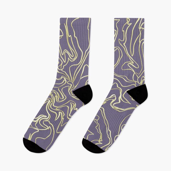 Item preview, Flowing Gold Lines Abstract Pattern with Purple designed and sold by AloraDawnEve.