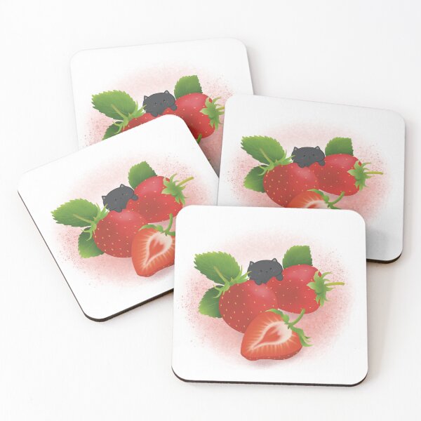 Item preview, Strawberry cat designed and sold by Mindful Ladybird.