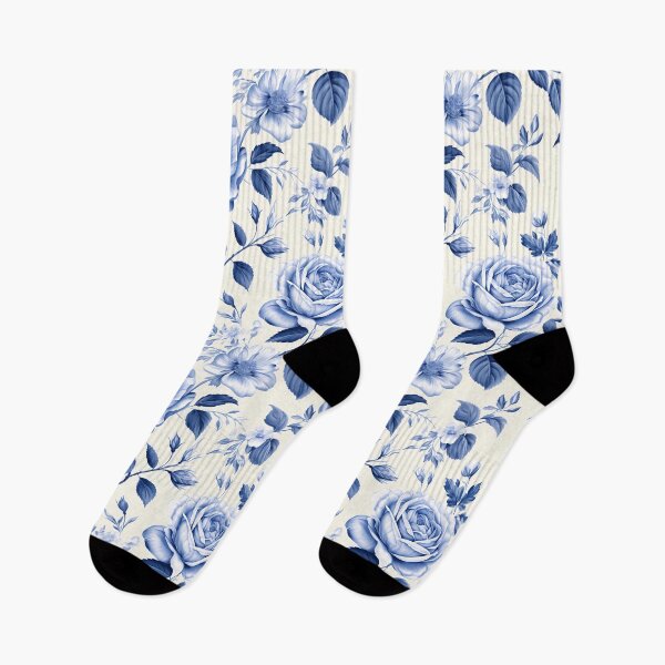Item preview, Blue Roses Cream Floral Pattern designed and sold by ArtMeetsPizza.