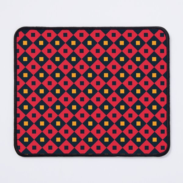 Aperçu de l'œuvre Motif de carrés et de diamants rouges, noirs et jaunes créée et vendue par Patternliss.