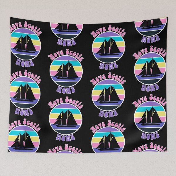 Item preview, 80s Nova Scotia Retro Circle with Bluenose Schooner designed and sold by Kevin Cameron.