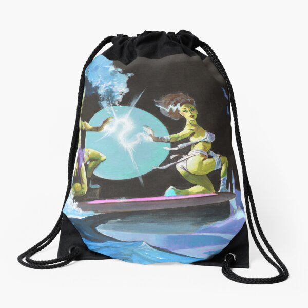 Frankenstein Surfers Tandem Monsters Drawstring Bag