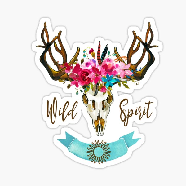 Item preview, Floral Boho Skull, Bohemian Art, Hippie Gifts designed and sold by STYLESYNDIKAT.