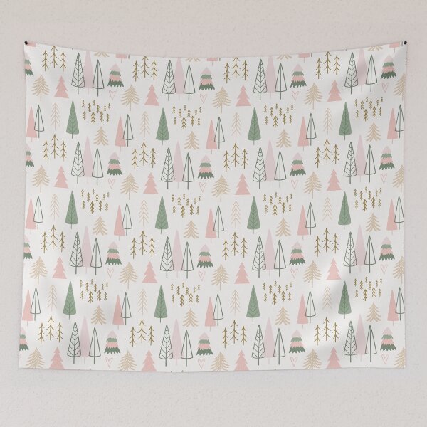 Item preview, Christmas trees vintage pattern designed and sold by FatBirdie.