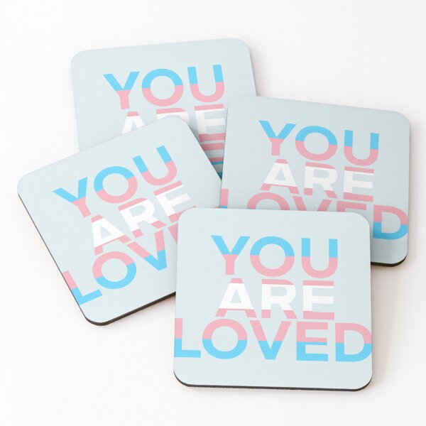 Item preview, You are loved (trans flag) (blue variant) designed and sold by Cosmic Kitty Colors.