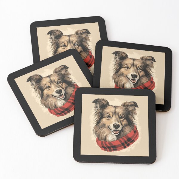 Item preview, Shetland Sheepdog Sheltie Christmas Plaid Watercolor designed and sold by rafaeltto.