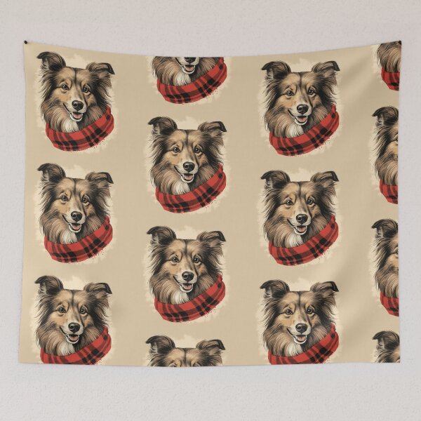 Item preview, Shetland Sheepdog Sheltie Christmas Plaid Watercolor designed and sold by rafaeltto.
