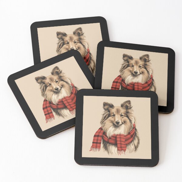 Item preview, Shetland Sheepdog Sheltie Christmas Plaid Watercolor designed and sold by rafaeltto.