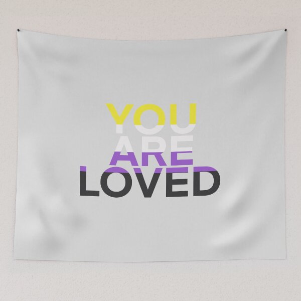 Item preview, You are loved (non-binary) designed and sold by Cosmic Kitty Colors.