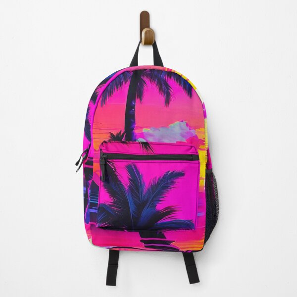 Item preview, Hot Pink Vibrant Retro Vaporwave Sunset Palm Trees Aesthetic designed and sold by SassyArtistry.