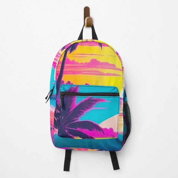 Item preview, Pastel Blue Vibrant Retro Vaporwave Sunset Palm Trees Aesthetic designed and sold by SassyArtistry.