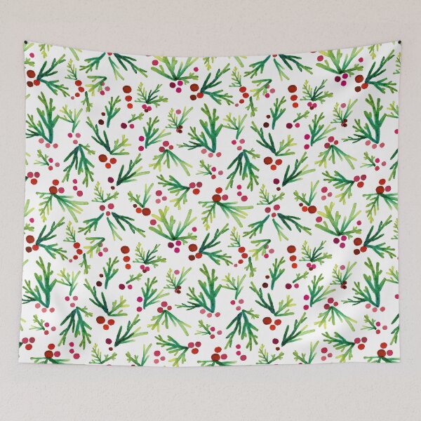 Item preview, Juniper Winter - Holiday Berry Watercolor designed and sold by ReesaAnneArt.