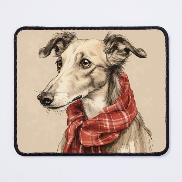 Item preview, Silken Windhound Christmas Plaid Watercolor designed and sold by rafaeltto.