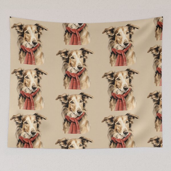 Item preview, Silken Windhound Christmas Plaid Watercolor designed and sold by rafaeltto.