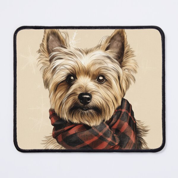 Item preview, Silky Terrier Christmas Plaid Watercolor designed and sold by rafaeltto.