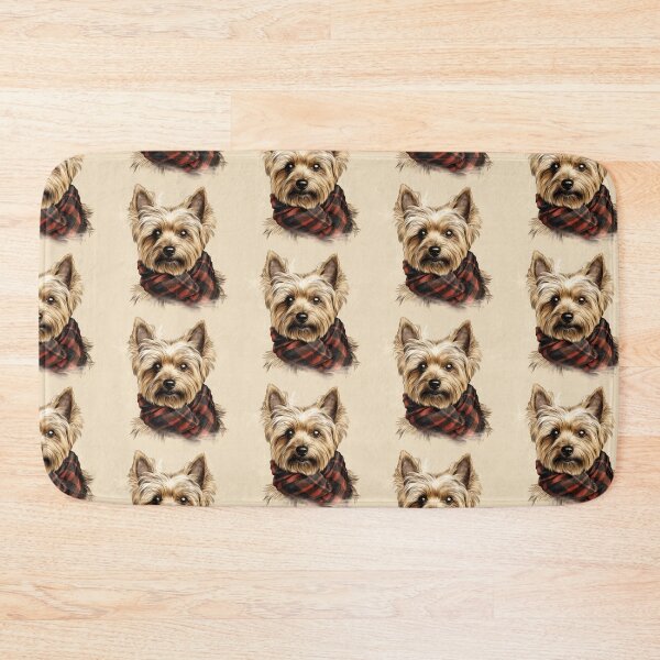 Item preview, Silky Terrier Christmas Plaid Watercolor designed and sold by rafaeltto.