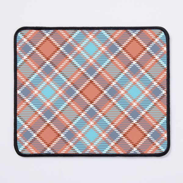 Item preview, Coral and blue checkered plaid pattern designed and sold by Osting.
