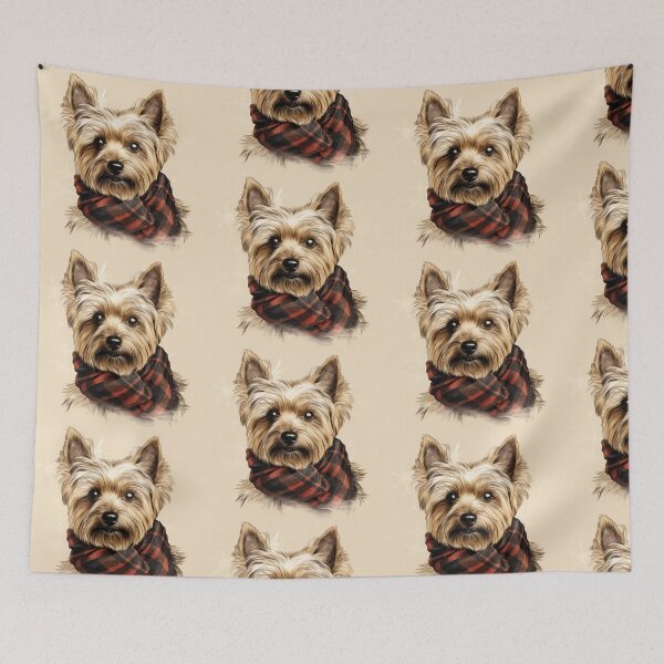 Item preview, Silky Terrier Christmas Plaid Watercolor designed and sold by rafaeltto.