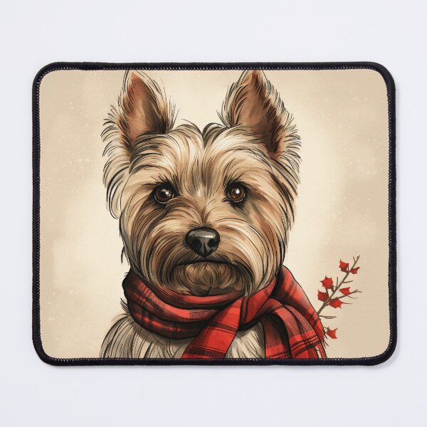 Item preview, Silky Terrier Christmas Plaid Watercolor designed and sold by rafaeltto.