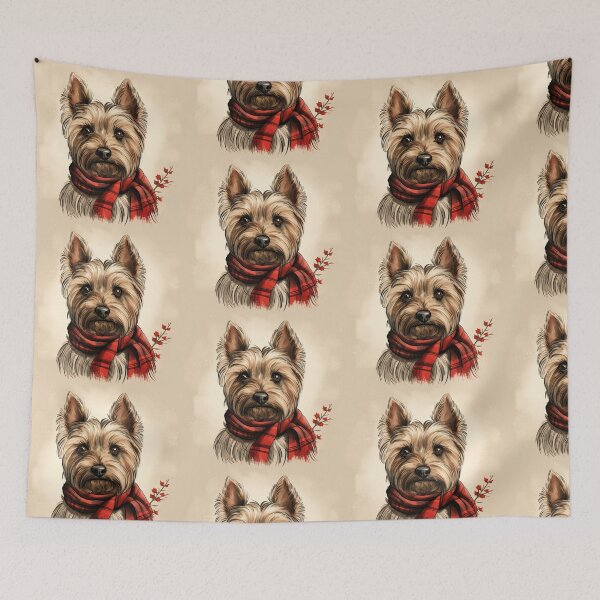Item preview, Silky Terrier Christmas Plaid Watercolor designed and sold by rafaeltto.