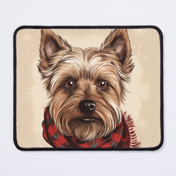 Item preview, Silky Terrier Christmas Plaid Watercolor designed and sold by rafaeltto.