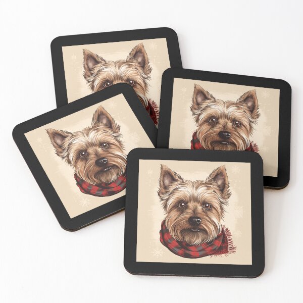 Item preview, Silky Terrier Christmas Plaid Watercolor designed and sold by rafaeltto.