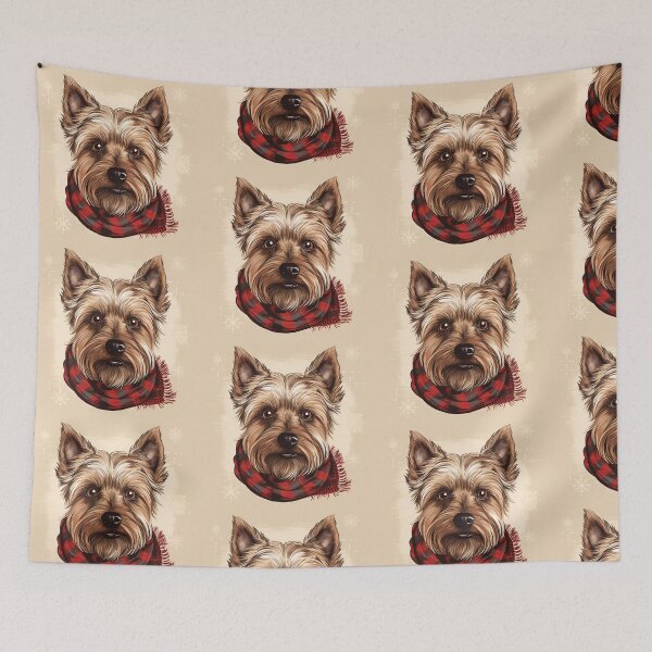 Item preview, Silky Terrier Christmas Plaid Watercolor designed and sold by rafaeltto.