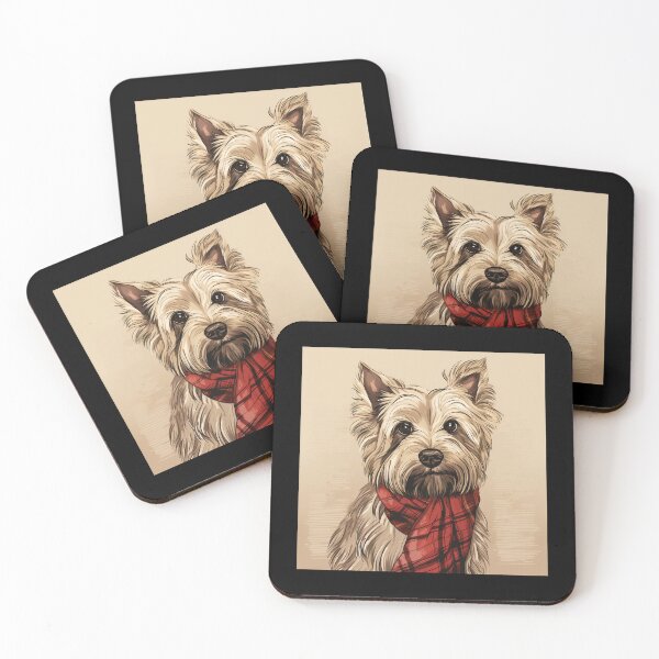 Item preview, Skye Terrier Christmas Plaid Watercolor designed and sold by rafaeltto.