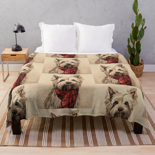 Item preview, Skye Terrier Christmas Plaid Watercolor designed and sold by rafaeltto.