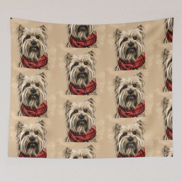 Item preview, Skye Terrier Christmas Plaid Watercolor designed and sold by rafaeltto.