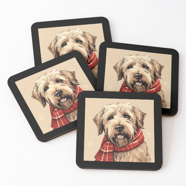 Item preview, Soft Coated Wheaten Terrier Christmas Plaid Watercolor designed and sold by rafaeltto.