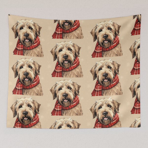 Artikelvorschau, Soft Coated Wheaten Terrier Christmas Plaid Watercolor entworfen und verkauft von rafaeltto.