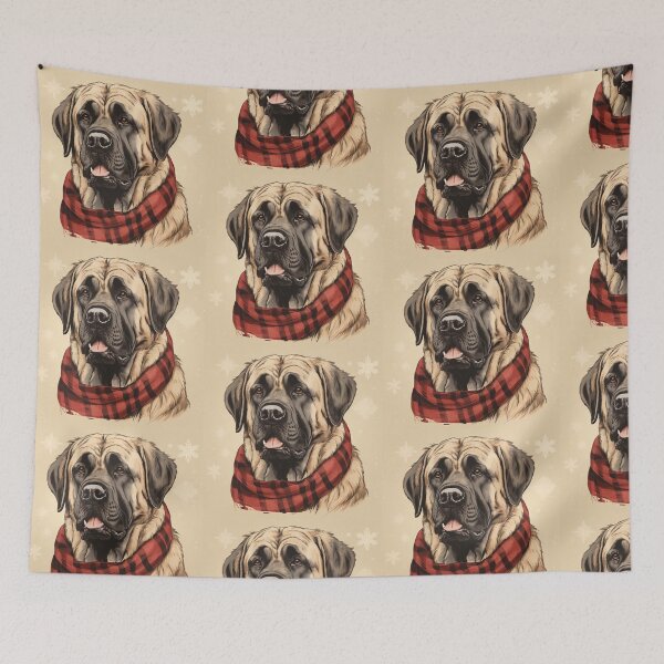 Artikelvorschau, Spanish Mastiff Christmas Plaid Watercolor entworfen und verkauft von rafaeltto.